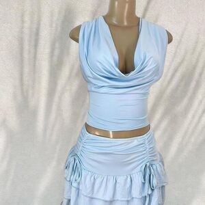 Baby Blue Coquette Two-Piece Set